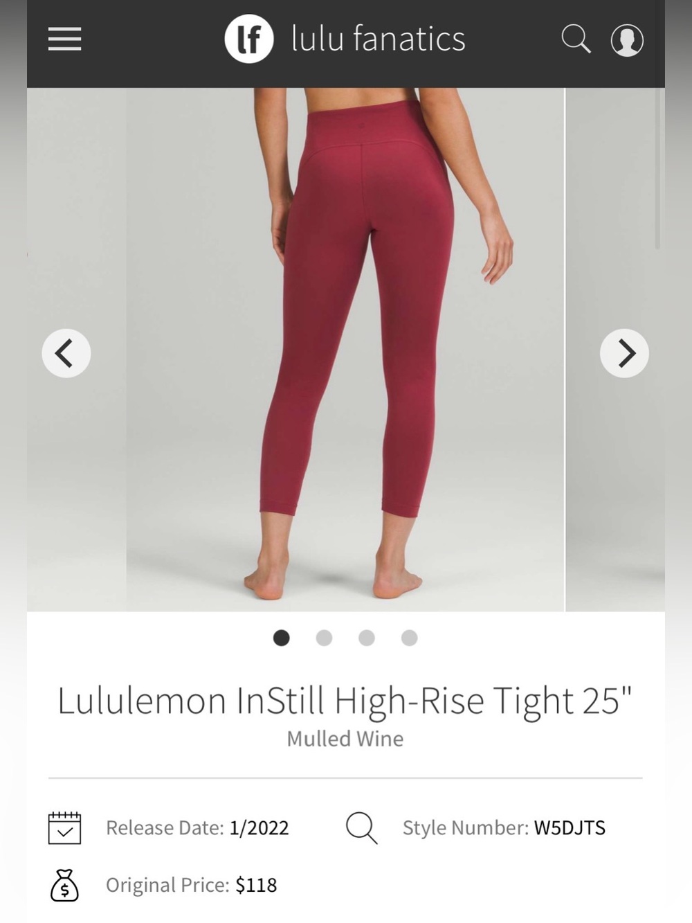 Lululemon Instill High Rise Leggings